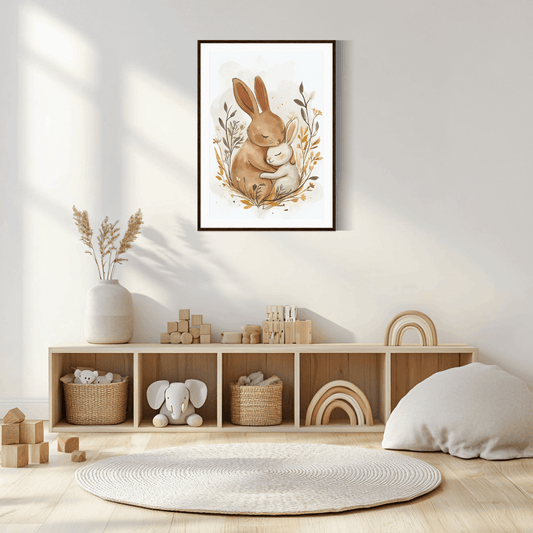 Bezauberndes Kaninchenfamilien-Poster P013