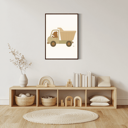 Bär im Transporter-Kinderposter P047