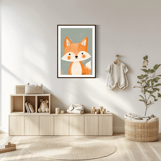 Farbenfrohes Babyfuchs-Poster P026